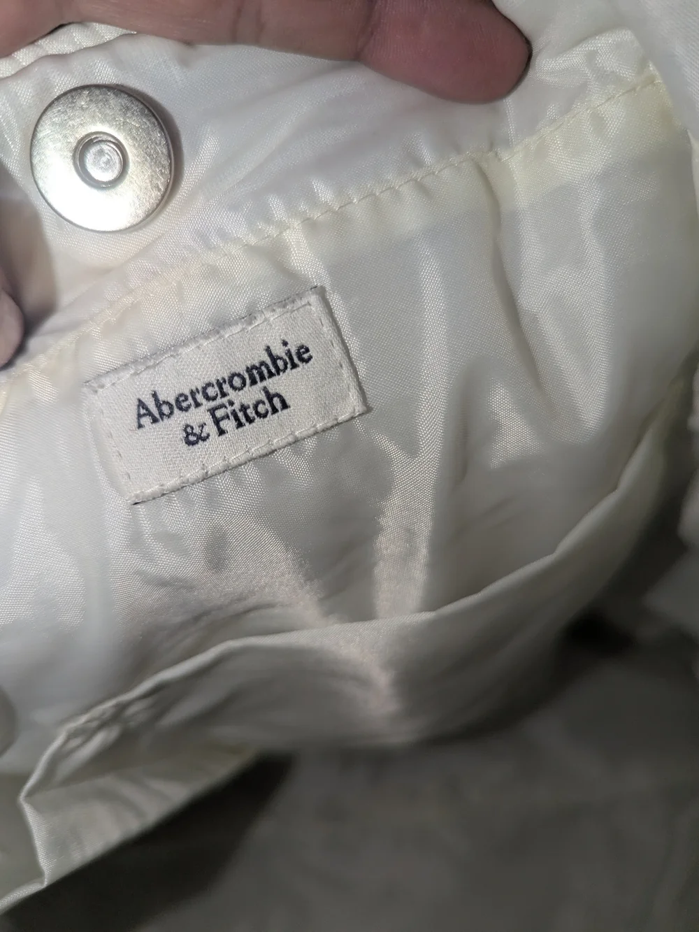 Abercrombie & Fitch White Quilted Tote